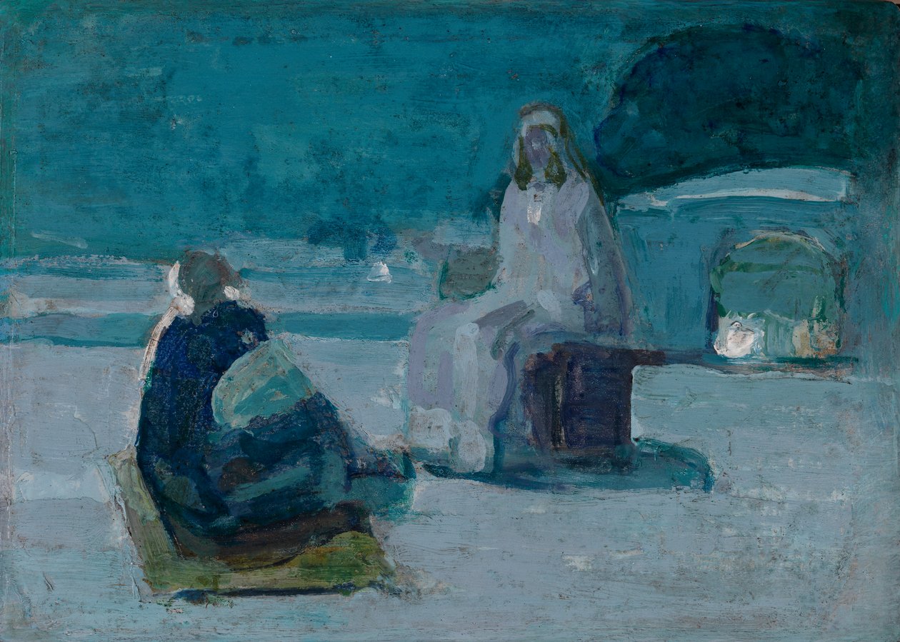Tanulmány Krisztusnak és Nikodémusnak a tetőn, kb. 1923. alkotó: Henry Ossawa Tanner
