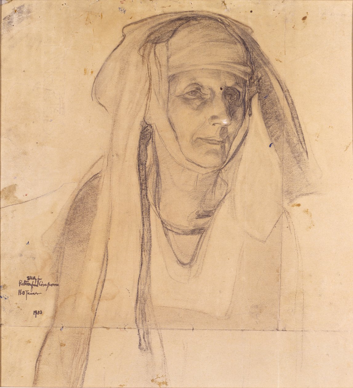 Tanulmány Máriának, a keresztre feszítésből való visszatérésről alkotó: Henry Ossawa Tanner