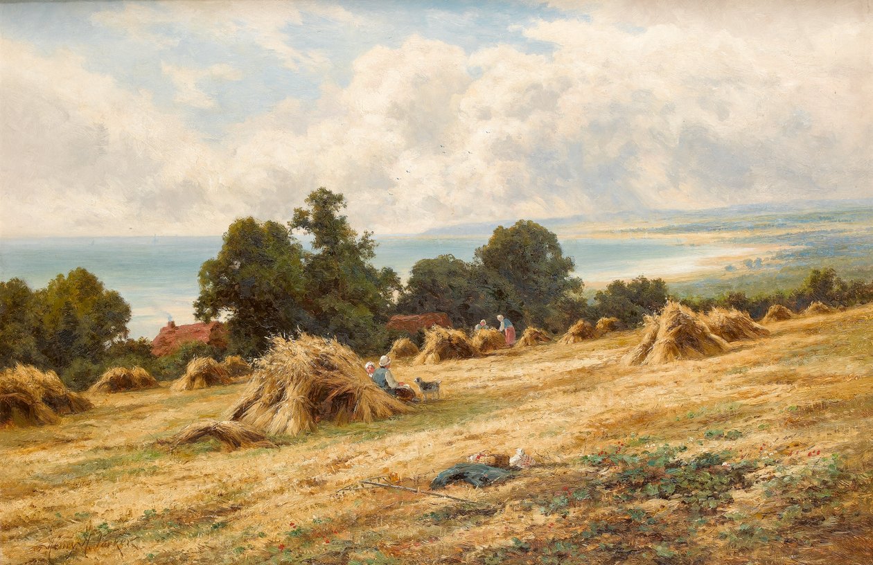 Betakarítás ideje a Sussex-parton, Worthing közelében alkotó: Henry Parker