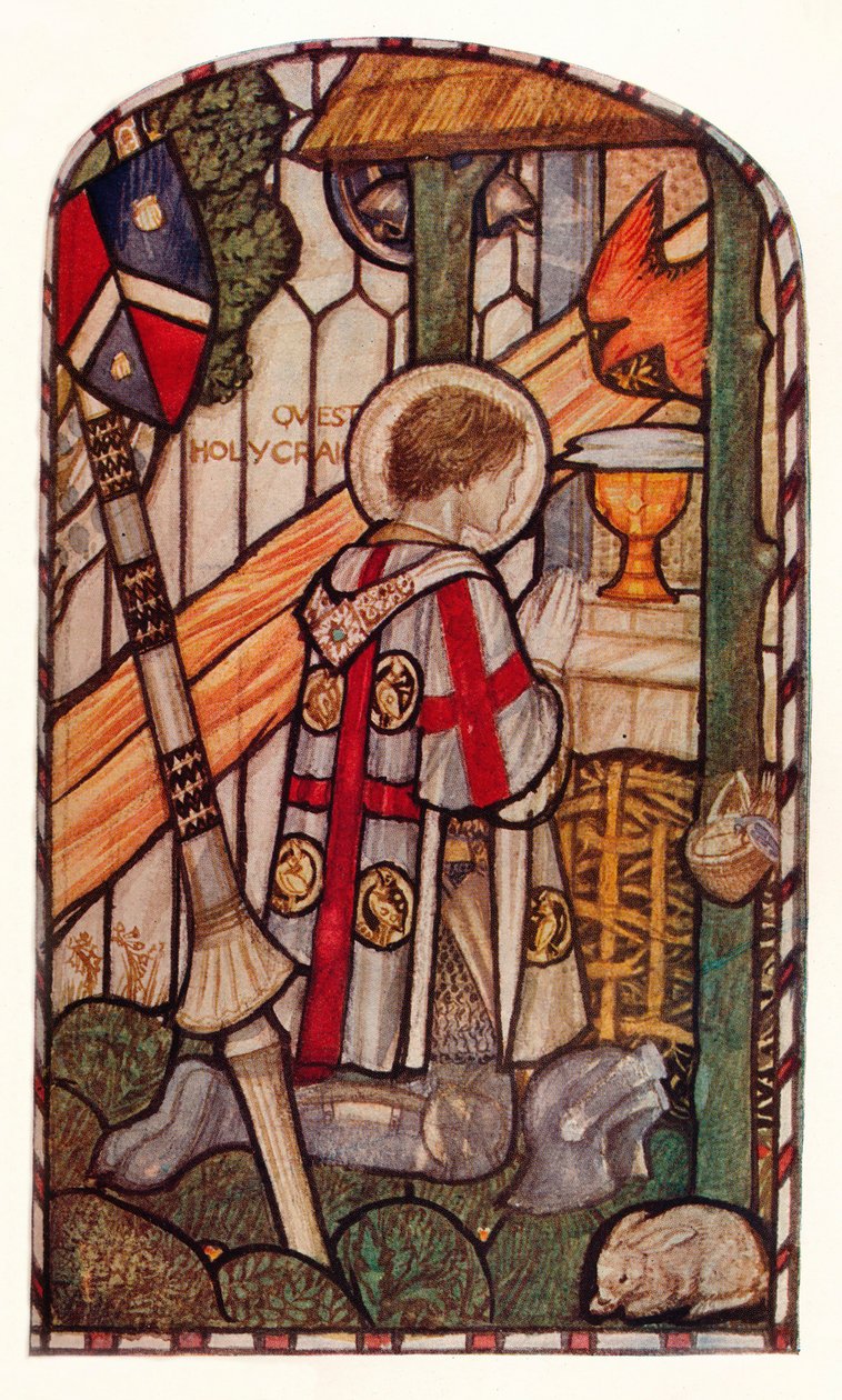 Sir Galahad. Tervezés egy ablakhoz a Kelvin-Side-nél, Glasgow, 1914. alkotó: Henry Payne