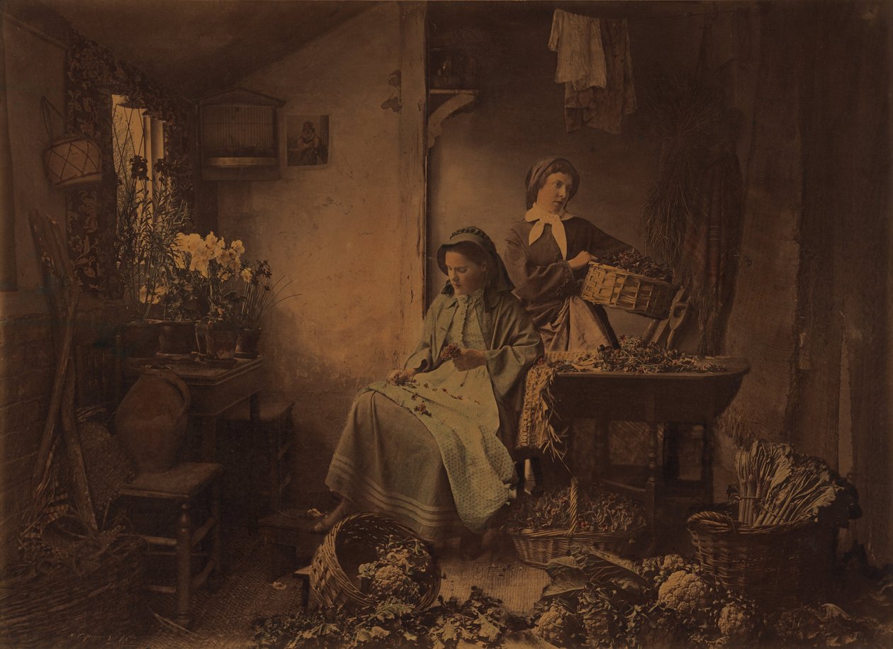 [Tavaszi virágok előkészítése a piacra] alkotó: Henry Peach Robinson