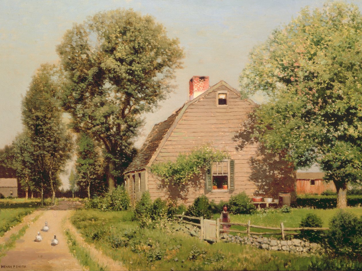 Régi tanya a fordulónál, 1889 körül alkotó: Henry Pember Smith