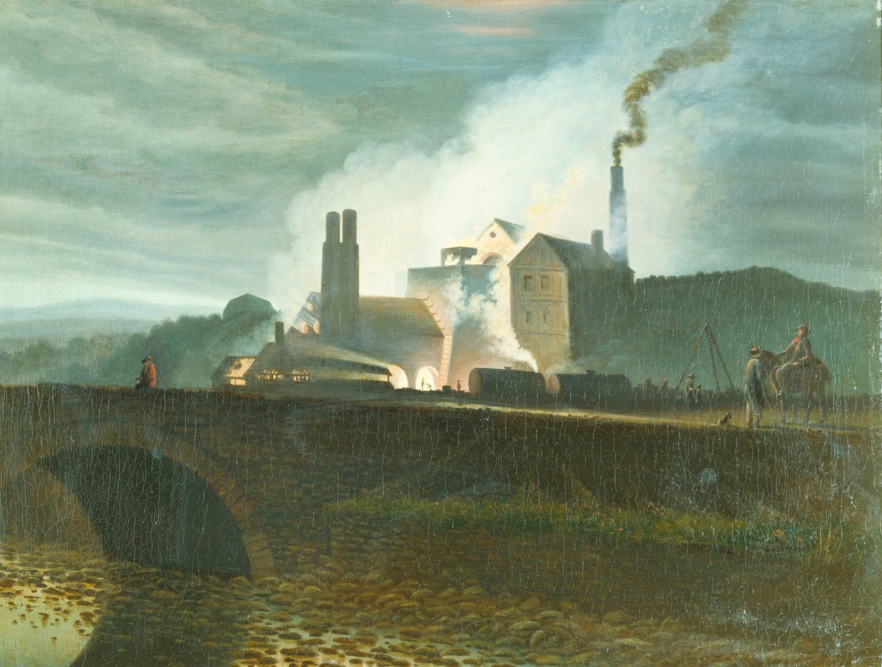Holdfényes táj, valószínűleg a Nantyglo Vasműből, Monmouthshire-ben alkotó: Henry Penry Williams