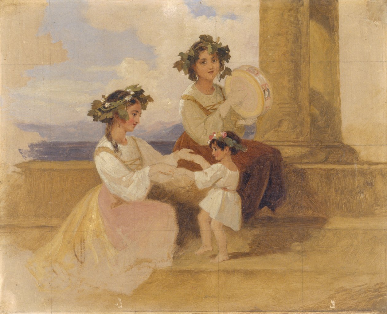 Parasztlányok - Sorrento, 1870 körül (olaj, vászon) alkotó: Henry Penry Williams
