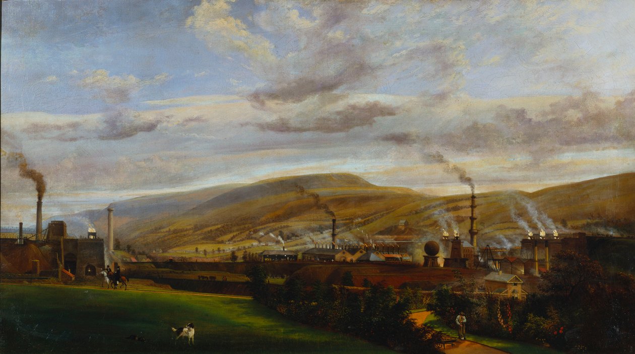 Dél-walesi ipari táj, 1825 körül alkotó: Henry Penry Williams