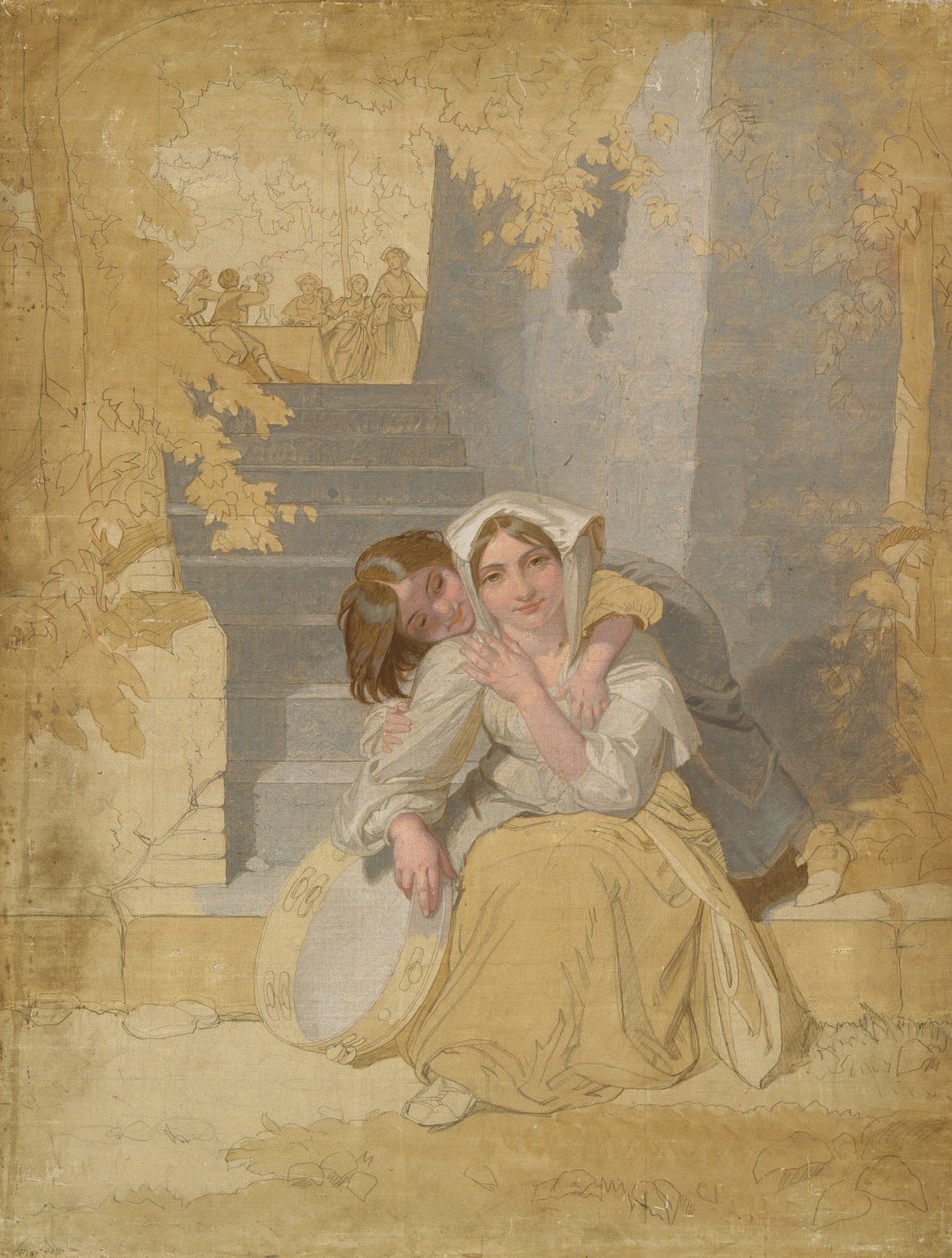 A tamburin (olaj, vászon) alkotó: Henry Penry Williams