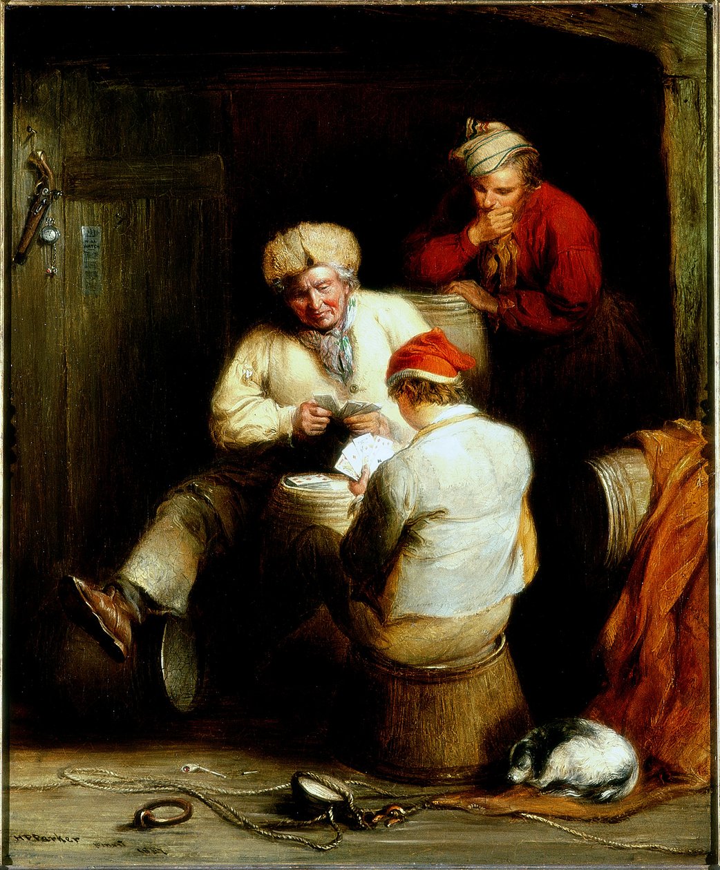Csempészek játékkártyái (olaj, vászon) alkotó: Henry Perlee Parker
