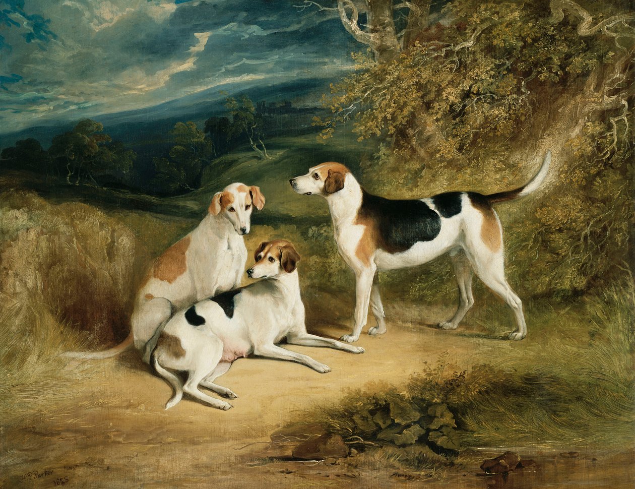 Rutland herceg kopói Belvoir kastélyával a távolban, 1828 alkotó: Henry Perlee Parker