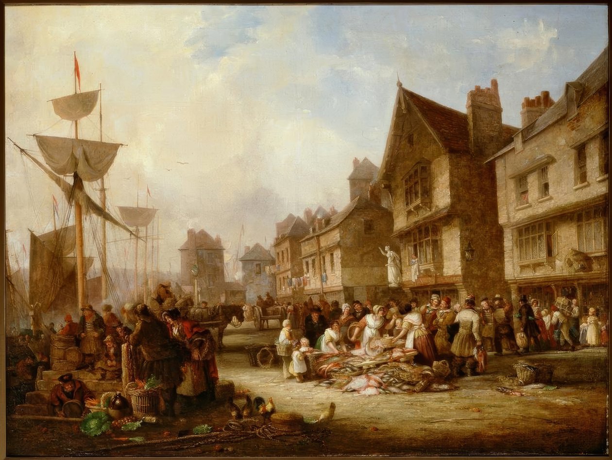 Az Old Quayside, Newcastle alkotó: Henry Perlee Parker