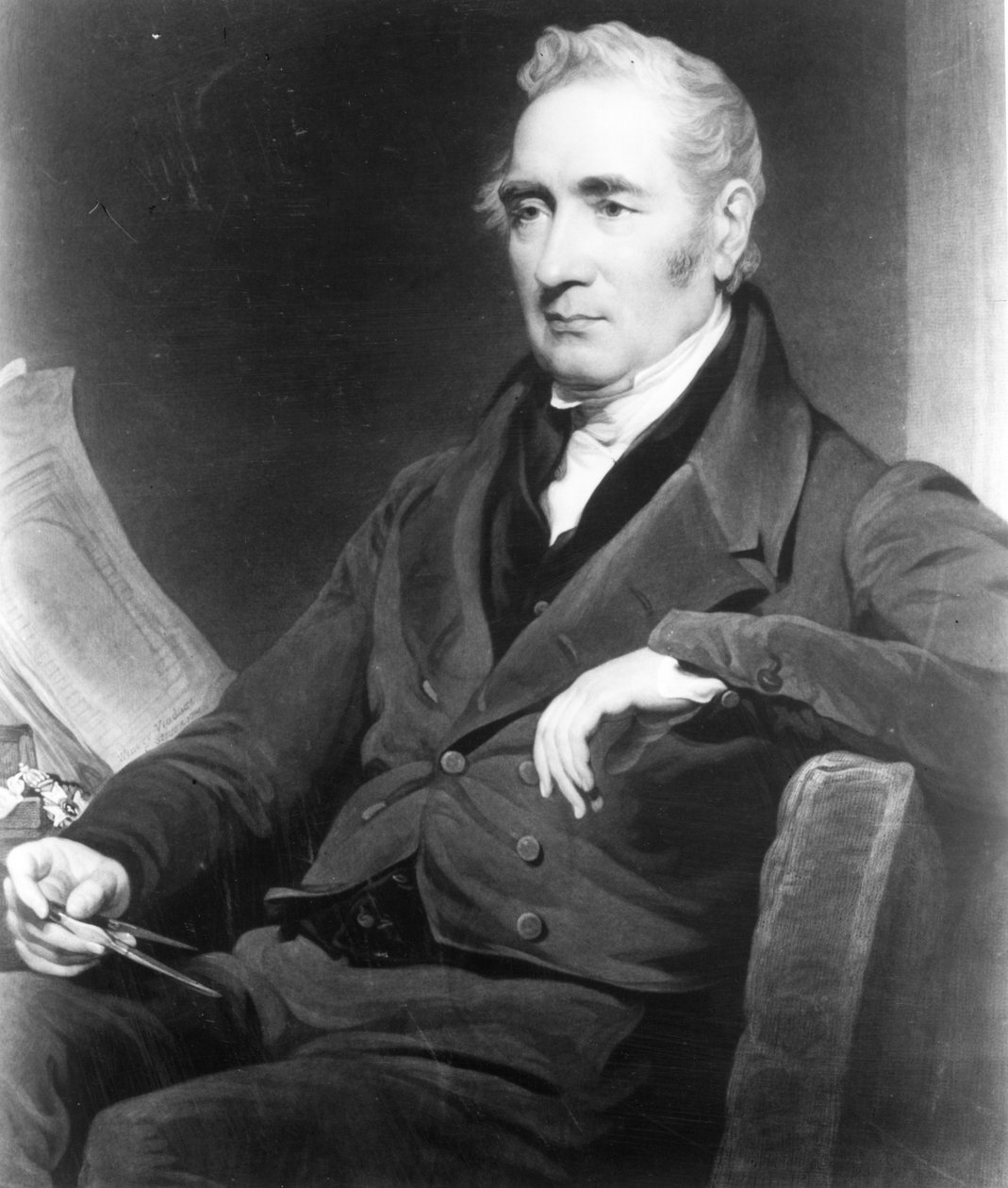 George Stephenson, Charles Turner metszete, 1838 (mezzotinta) alkotó: Henry Perronet Briggs