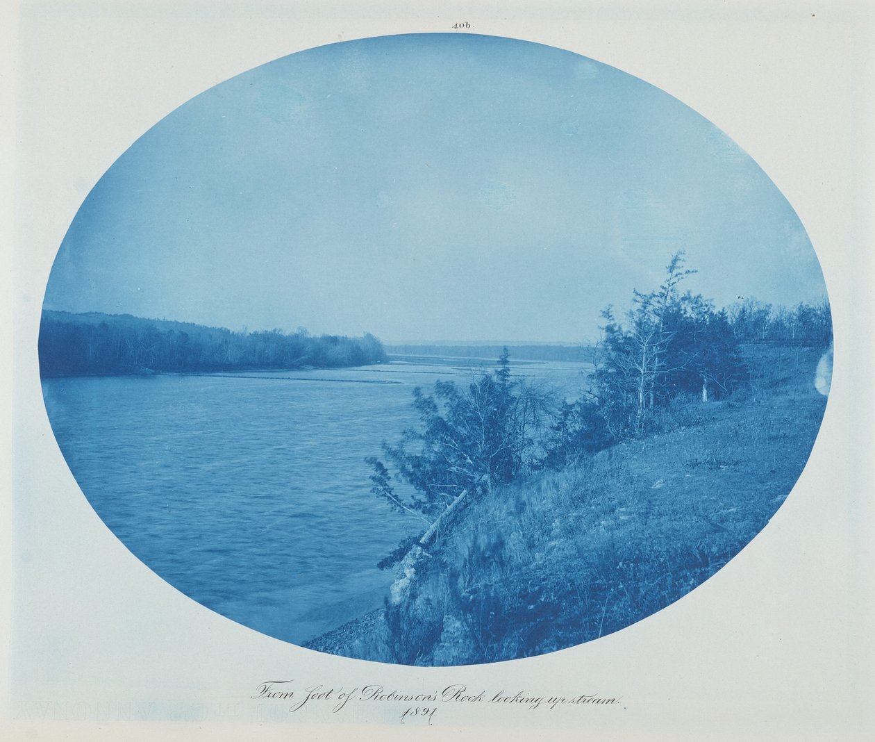 A Robinson-szikla lábától a folyón felfelé tekintve,1891 (fénykép) alkotó: Henry Peter Bosse