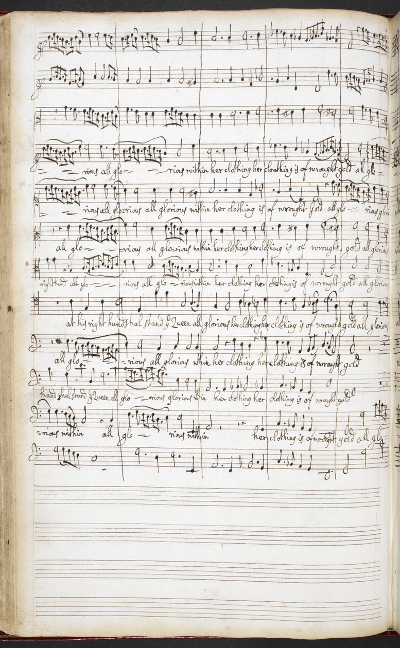 R.M.20.h.8 f.56v Himnuszok, üdvözlődalok és szólódalok autográfos kézirata, 1680-90 körül (tintával papíron) alkotó: Henry Purcell