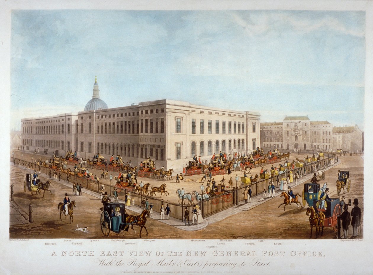 Az új General Post Office, City of London, 1830 alkotó: Henry Pyall