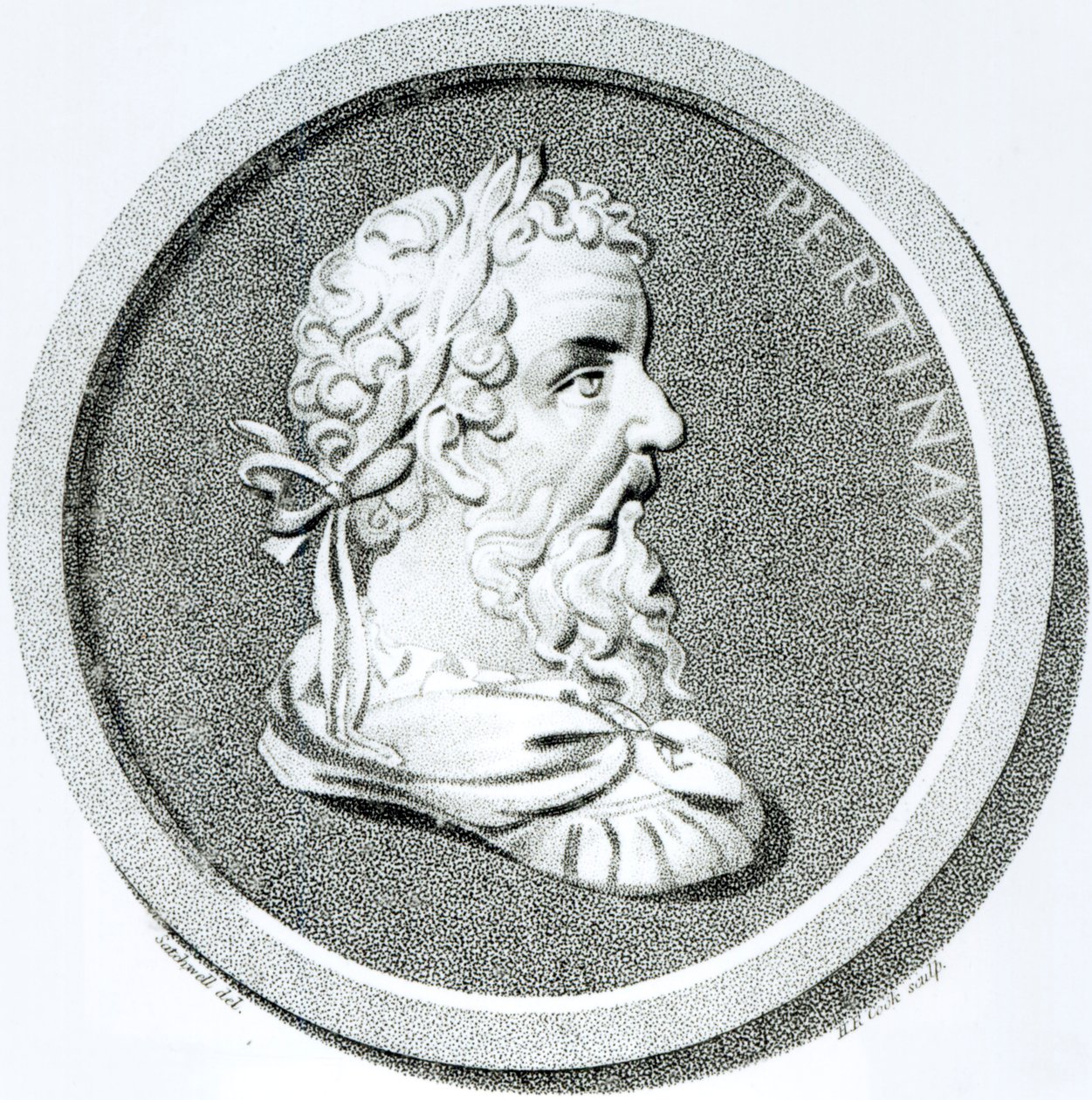 Pertinax portréja, "A Szent Római Birodalom hanyatlásának és bukásának története", Edward Gibbon, 1808 alkotó: Henry R. Cook