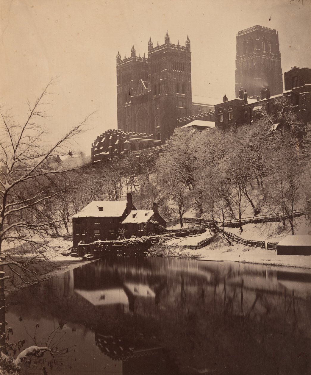 Durham katedrális télen,c. 1857 (fotó) alkotó: Henry Reverend Holden