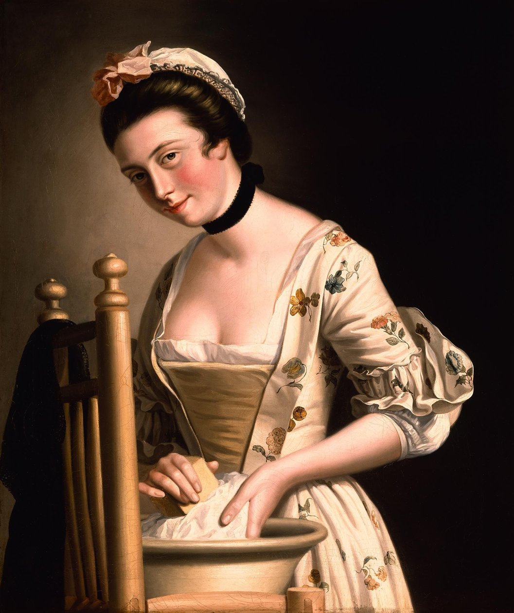 Egy nő mosás közben alkotó: Henry Robert Morland