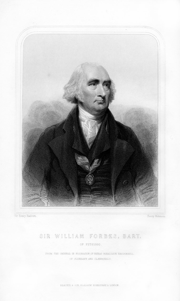 Sir William Forbes pitsligói, 6. báró, skót bankár, 1870. alkotó: Henry Robinson