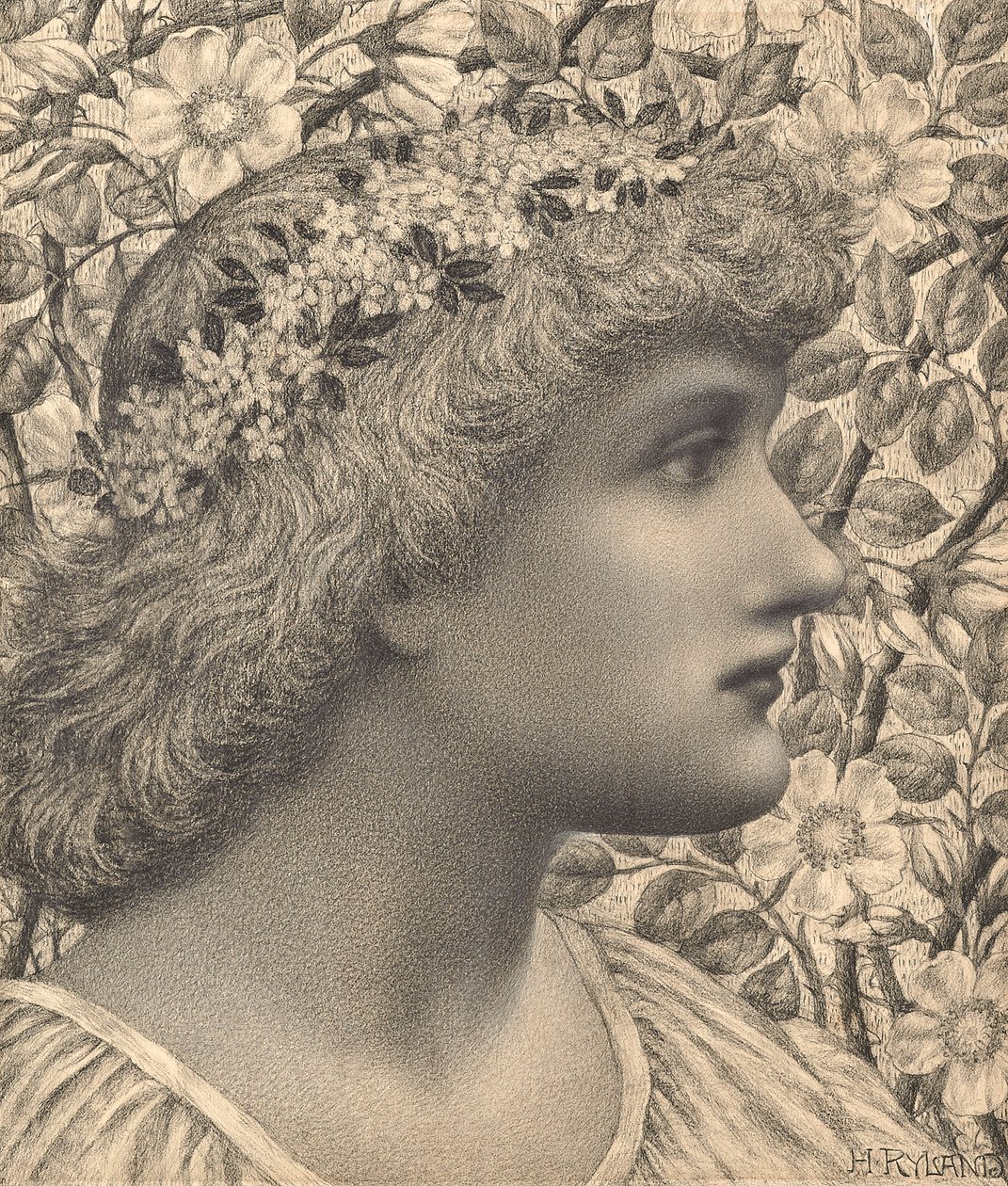 Florimel (ceruza és kréta papíron) alkotó: Henry Ryland