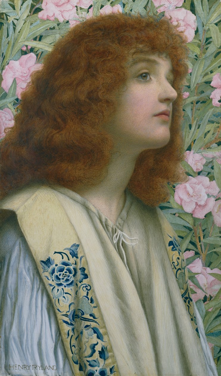 Oleander (gouache és akvarell, karton) alkotó: Henry Ryland