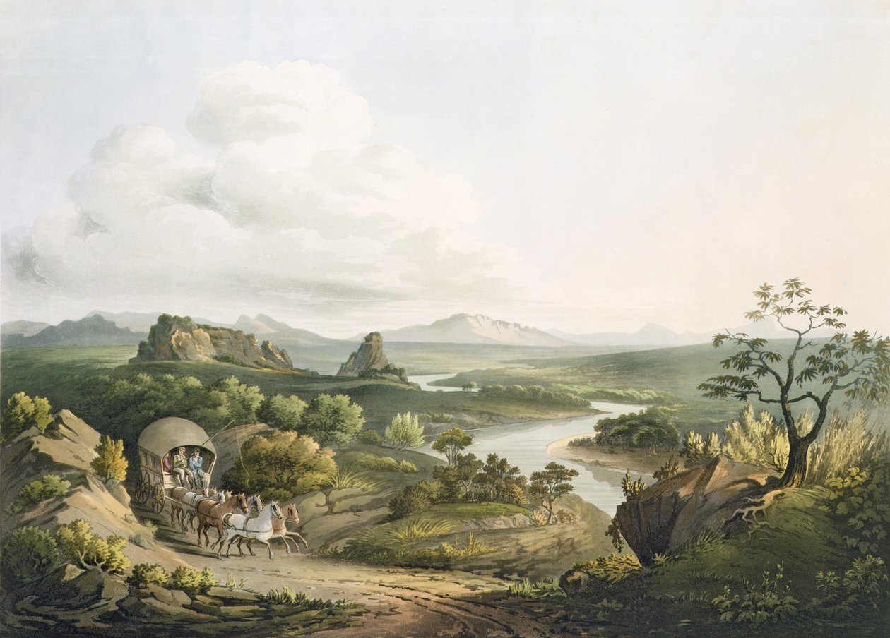 Kilátás a Roode-i homokhágó közelében a Jóreménység fokánál, metszett: J. Bluck (fl.1791-1831) 1809 (akvatinta) alkotó: Henry Salt