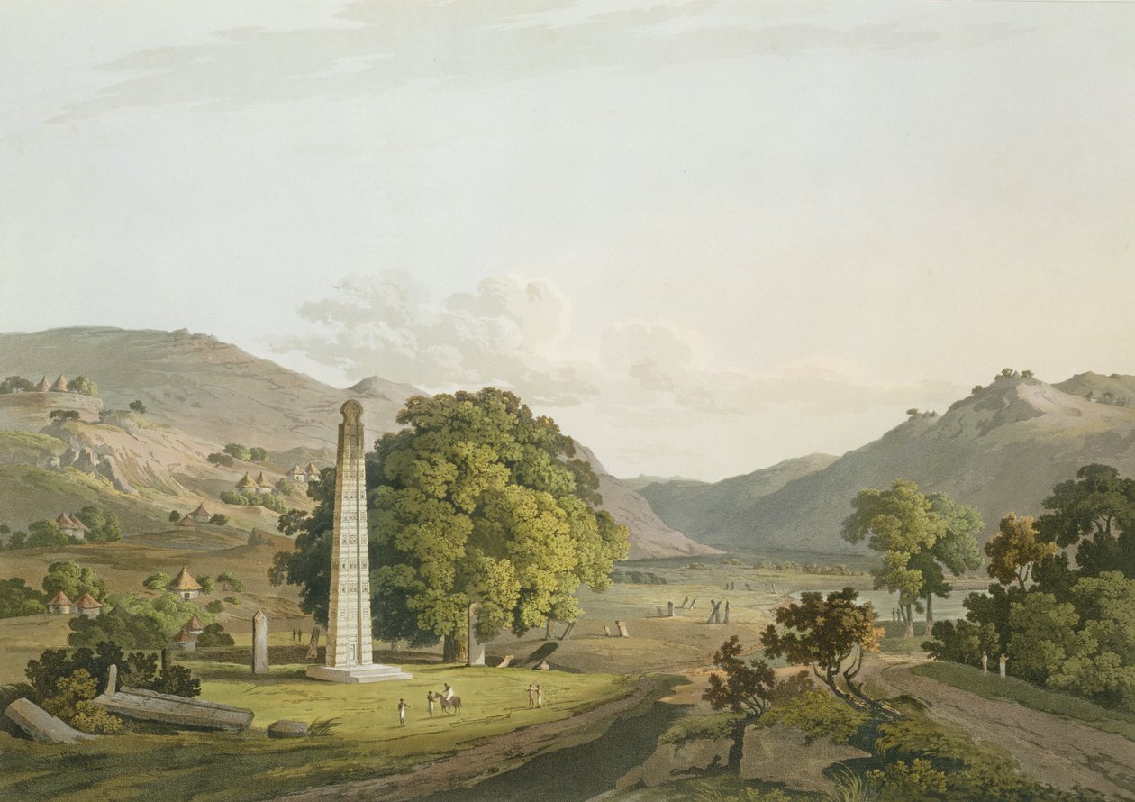 Az axumi obeliszk, Daniel Havell (1785-1826) metszete, 1809 (akvatinta) alkotó: Henry Salt