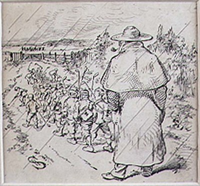 The School Boy Golfers in the Rain, illusztráció a 