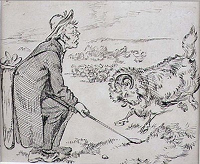 A meglepett golfozó, illusztráció a 