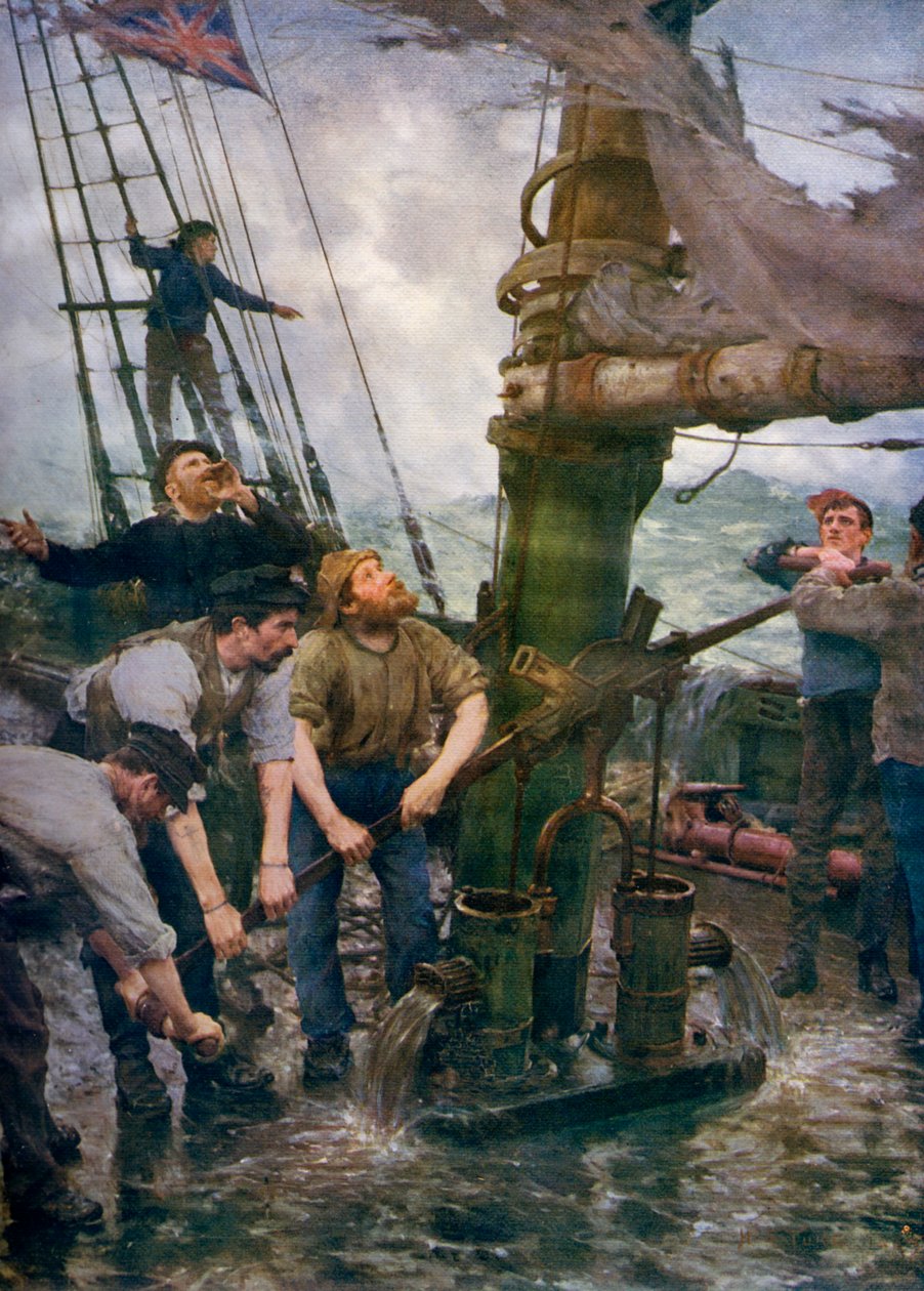 Minden kéz a szivattyúkhoz, 1888-1889, 1912. alkotó: Henry Scott Tuke