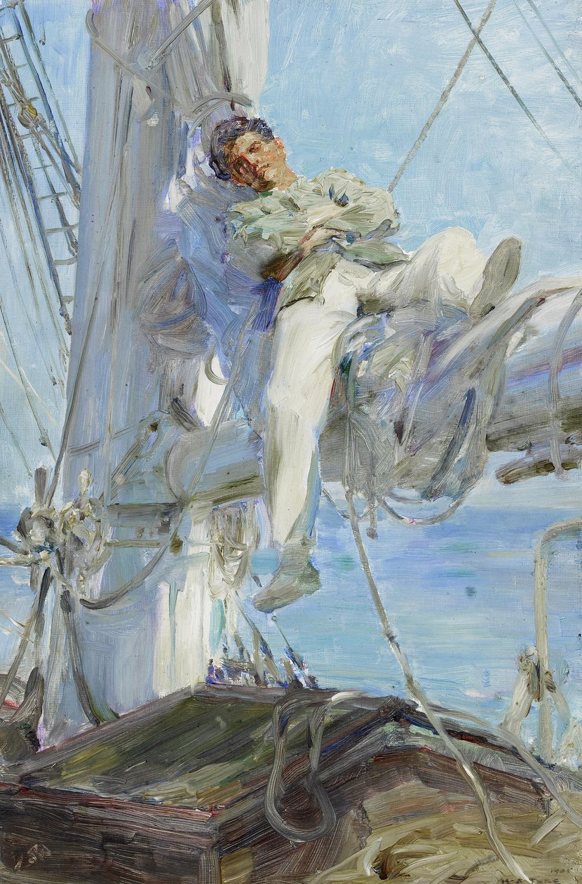 Sleeping Sailor, Falmouth 1905 (olaj, vászon) alkotó: Henry Scott Tuke