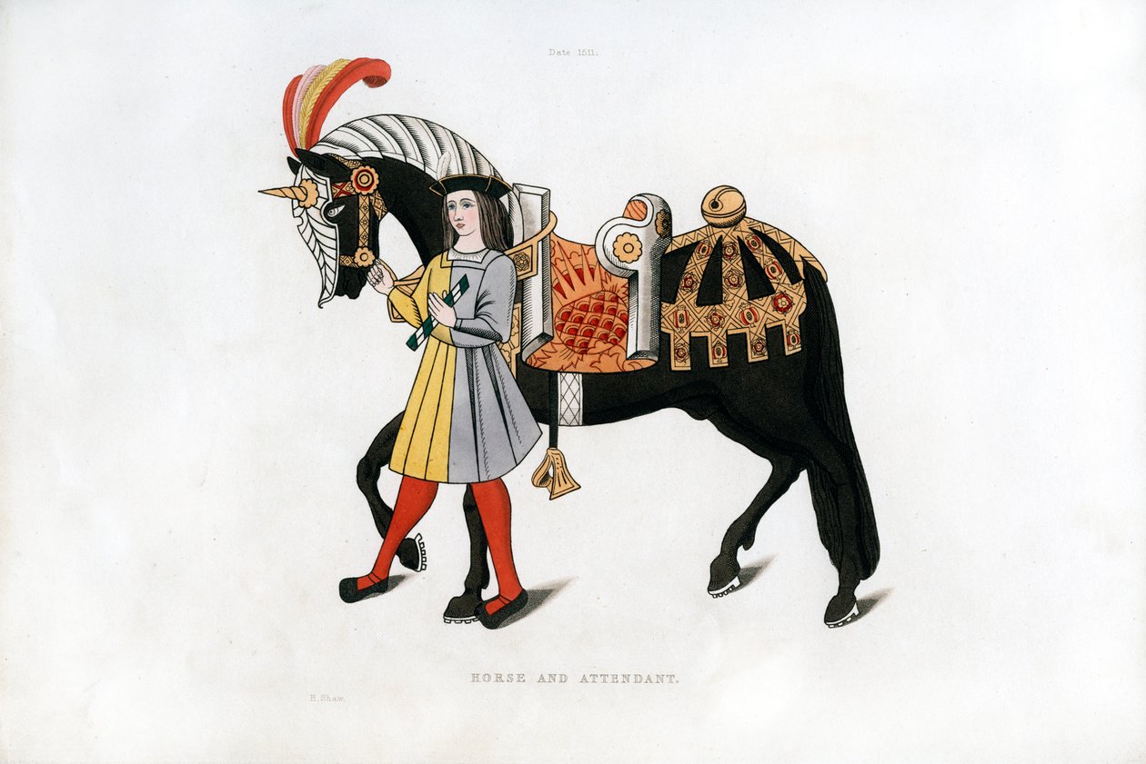 Ló és kísérő, c1511, 1843. alkotó: Henry Shaw