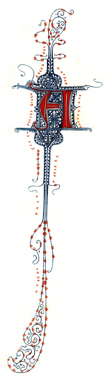 A kezdőbetű, 14. század, 1843. alkotó: Henry Shaw