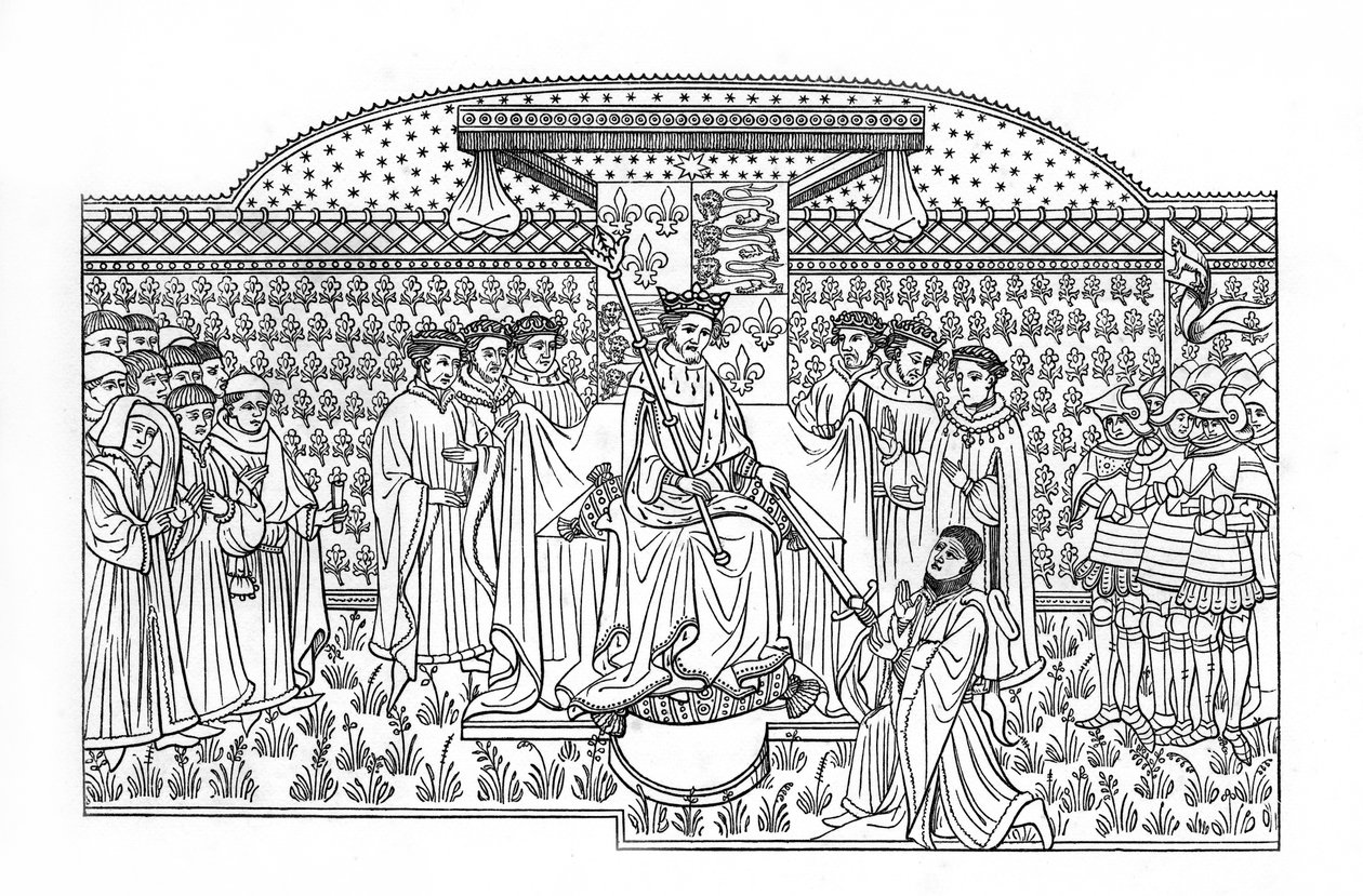 VI. Henrik király kardot ajándékoz Shrewsbury grófjának, 1445, 1843. alkotó: Henry Shaw