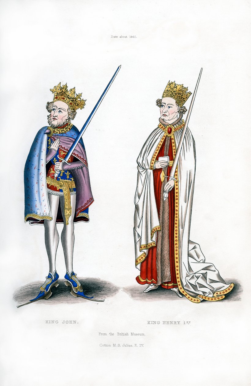 János király és I. Henrik király, 1440, 1843. alkotó: Henry Shaw