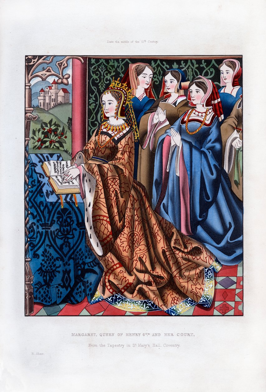 Margit, VI. Henrik királynője és udvara, 15. század közepe, 1843. alkotó: Henry Shaw