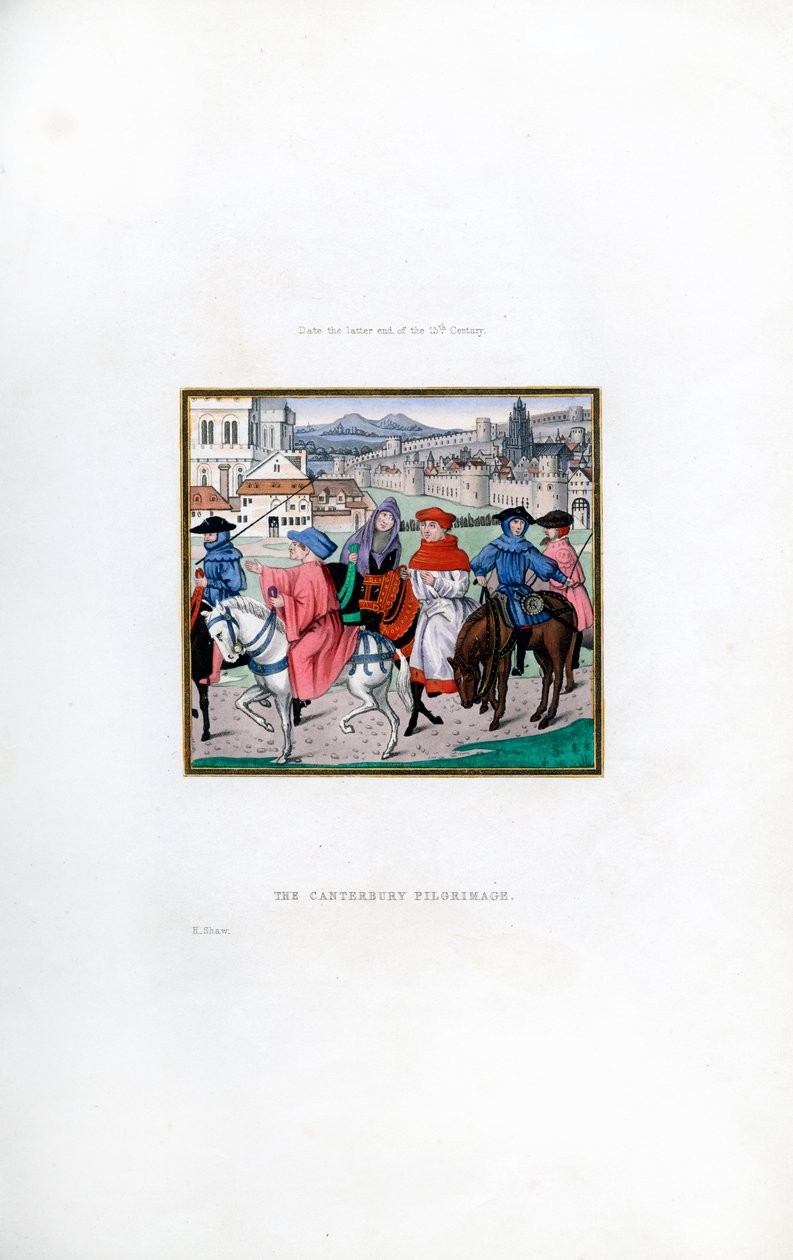A canterburyi zarándoklat, 15. század vége, 1843. alkotó: Henry Shaw