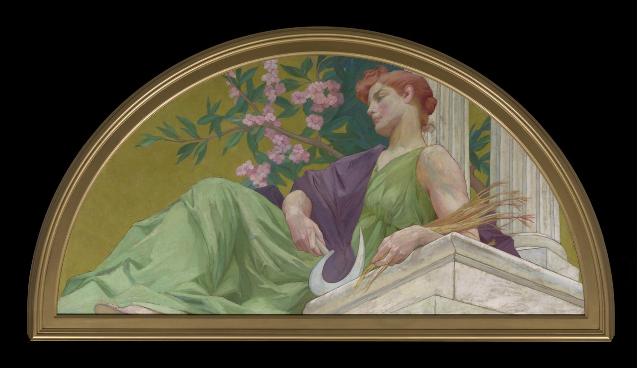 A mezőgazdaság múzsája, 1893 alkotó: Henry Siddons Mowbray