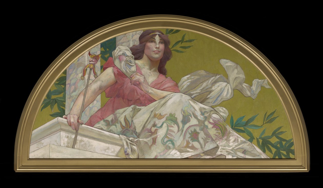A vígjáték múzsája, 1893 alkotó: Henry Siddons Mowbray