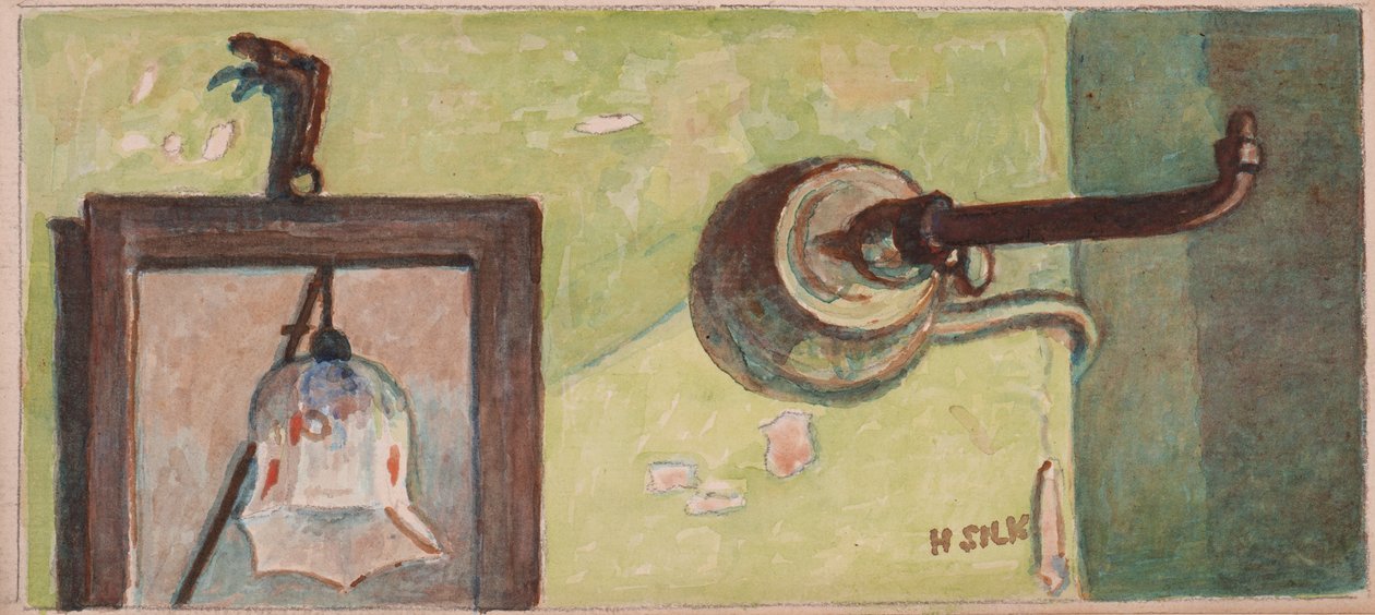 Gázszerelvény és tükör, 1930 körül alkotó: Henry Silk