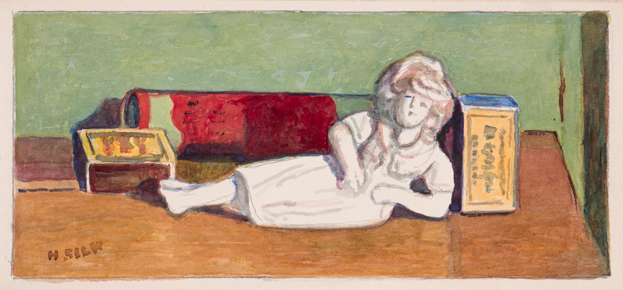 Staffordshire figura és gyufásdobozok, 1930 körül alkotó: Henry Silk