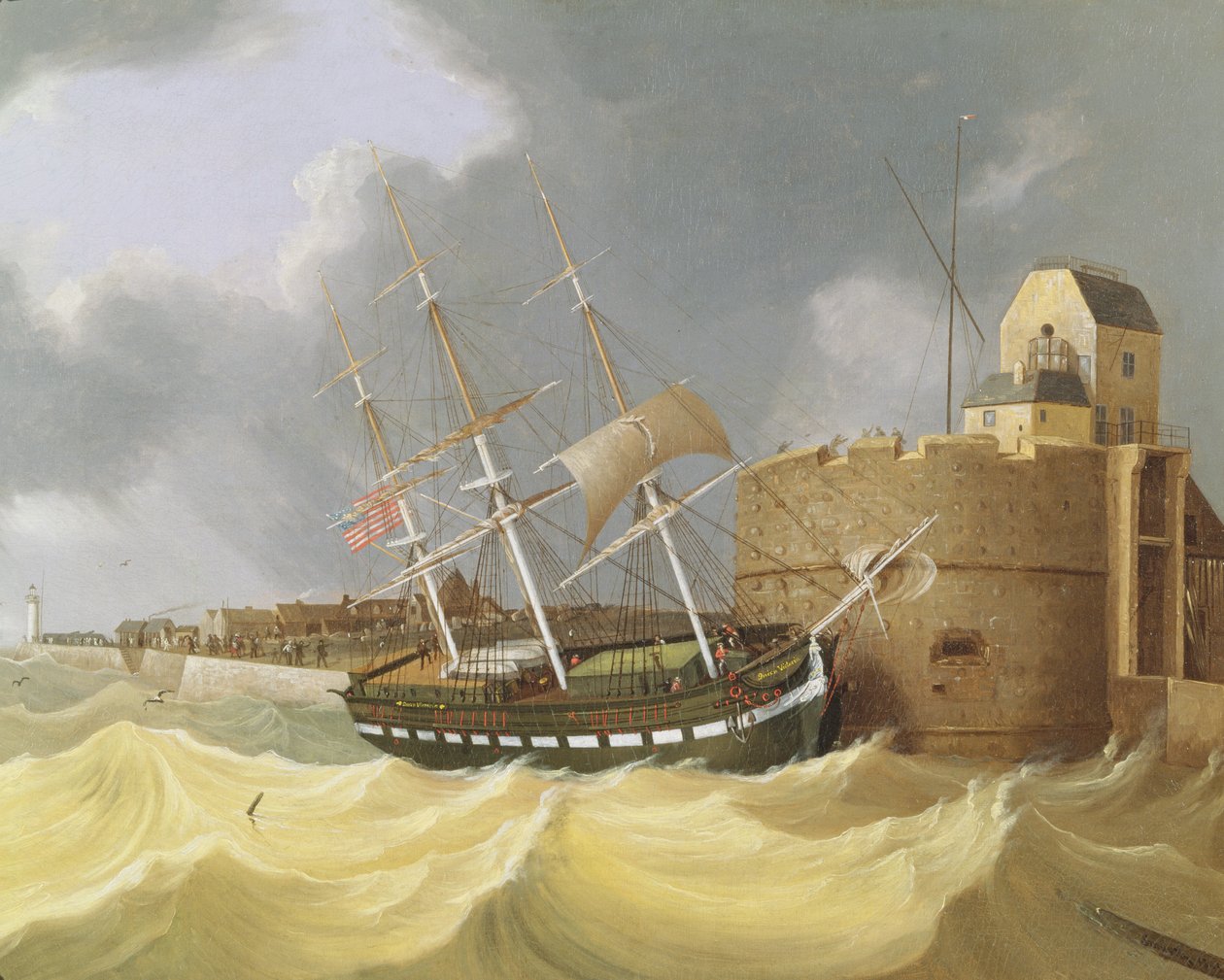 Közelharc (a Viktória királynő hajó Le Havre kikötőjében) 1843 (olaj, vászon) alkotó: Henry Smartly