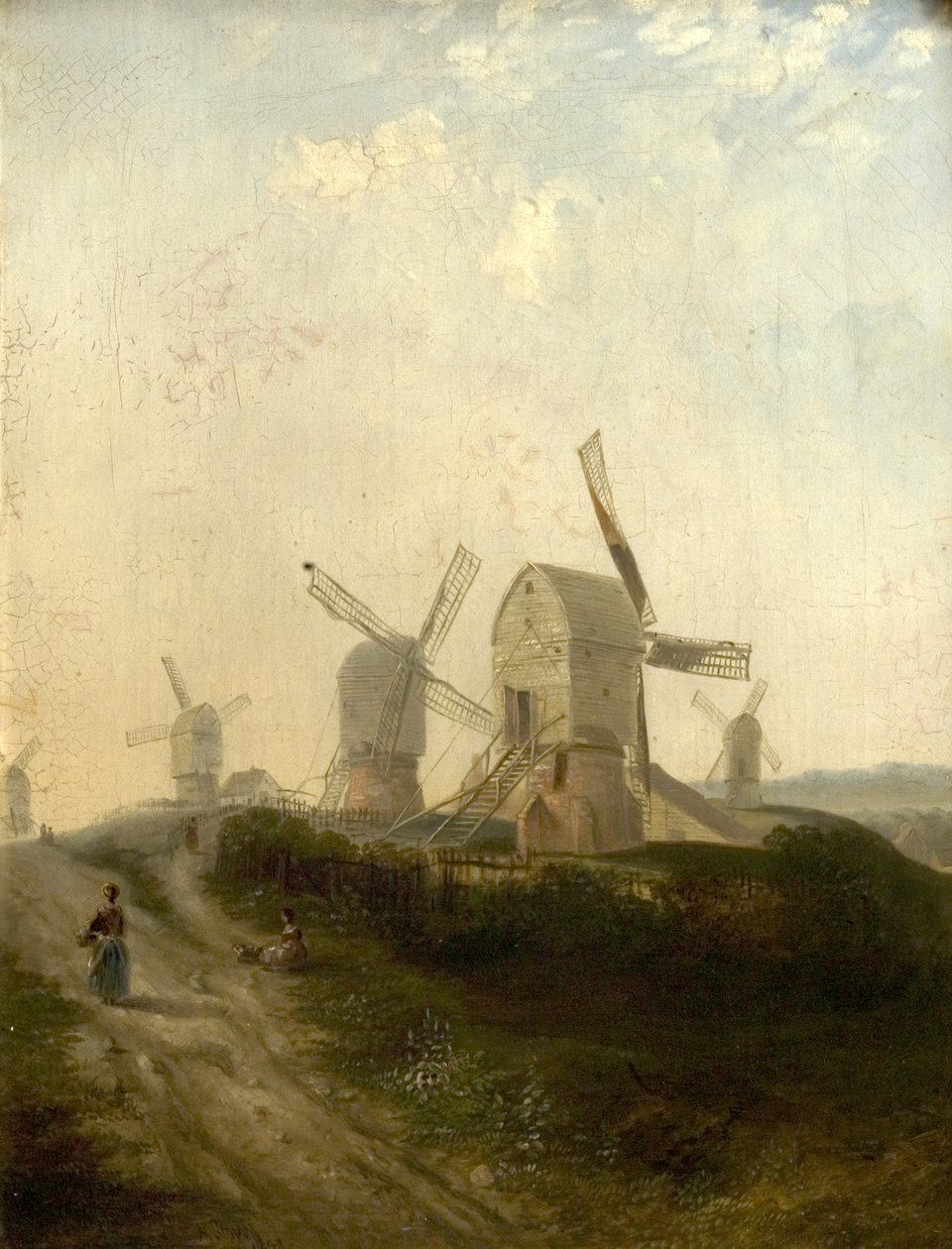 Szélmalmok a Nottingham-erdőben, 1847 alkotó: Henry Smyth