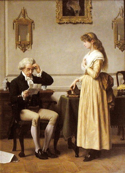 A ruhakészítő beszámolója (olaj, vászon) alkotó: Henry Stacey Marks
