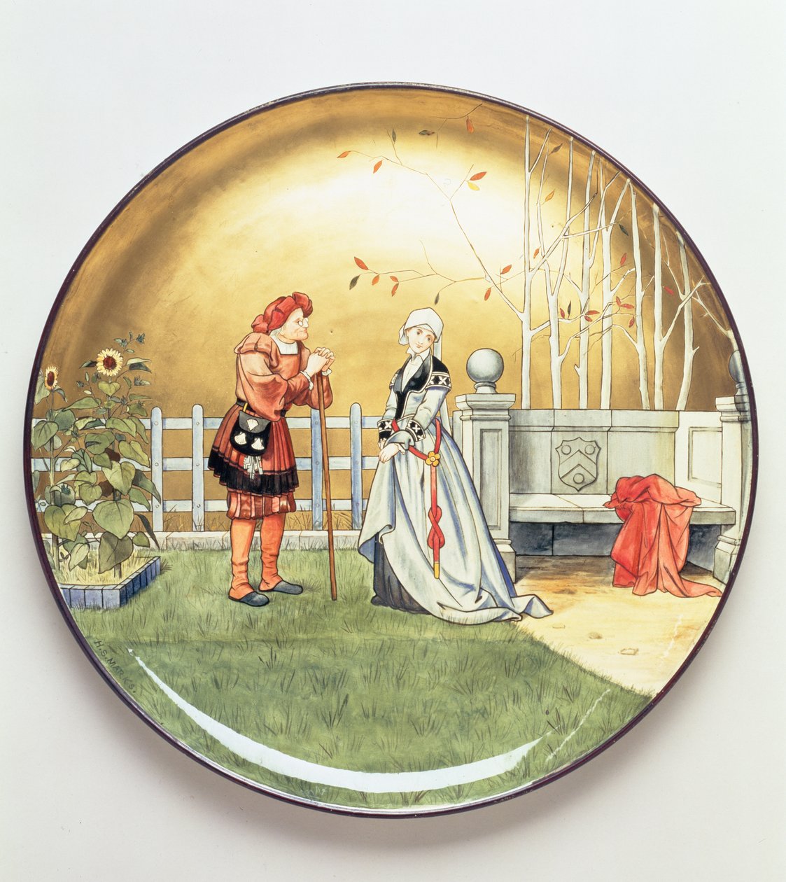 Az ember hatodik kora, Shakespeare Az ember hét kora című művének illusztrációja, Minton Art Pottery Studio töltőlapja, 1873 (kerámia) alkotó: Henry Stacey Marks