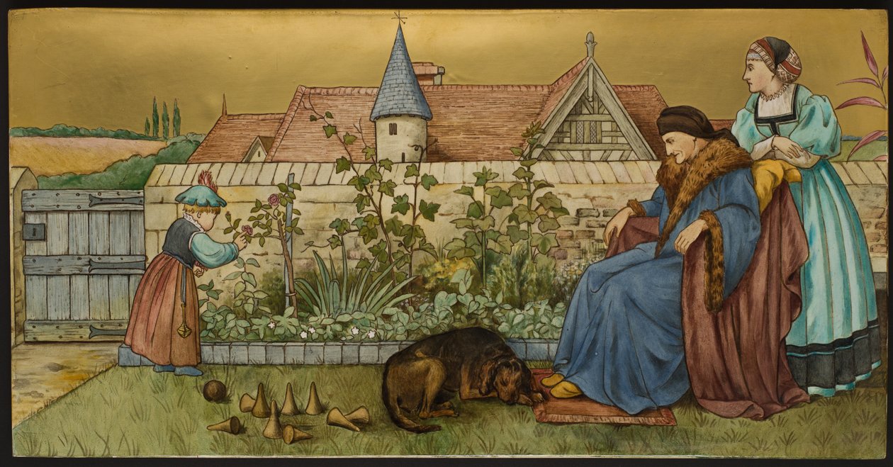 Minden nélkül, Shakespeares Seven Ages illusztrációját ábrázoló emléktábla, Minton ware, Staffordshire, 1874 (zománcozott cserépedény) alkotó: Henry Stacey after Marks