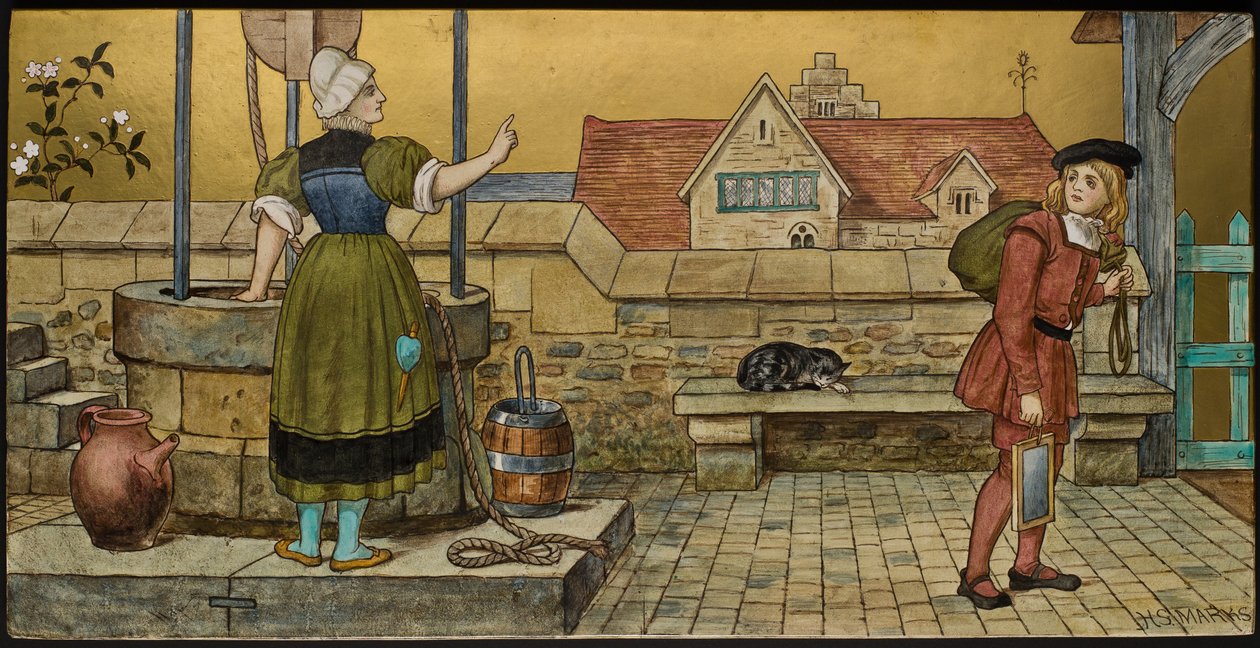 Az iskolás fiú, Shakespeares Seven Ages illusztrációját ábrázoló emléktábla, Minton ware, Staffordshire, 1874 (zománcozott cserépedény) alkotó: Henry Stacey after Marks