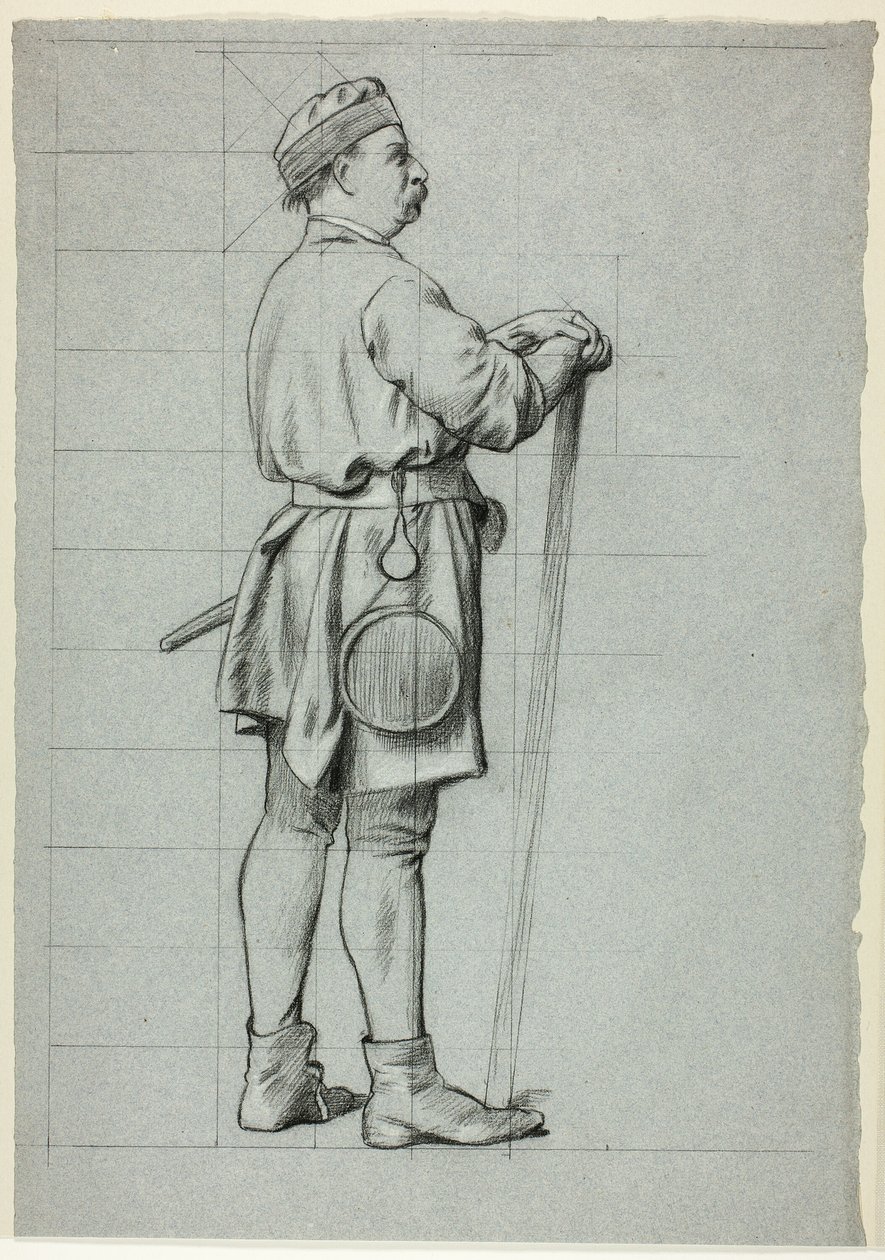 Álló ember, kezét botra támasztva alkotó: Henry Stacy Marks