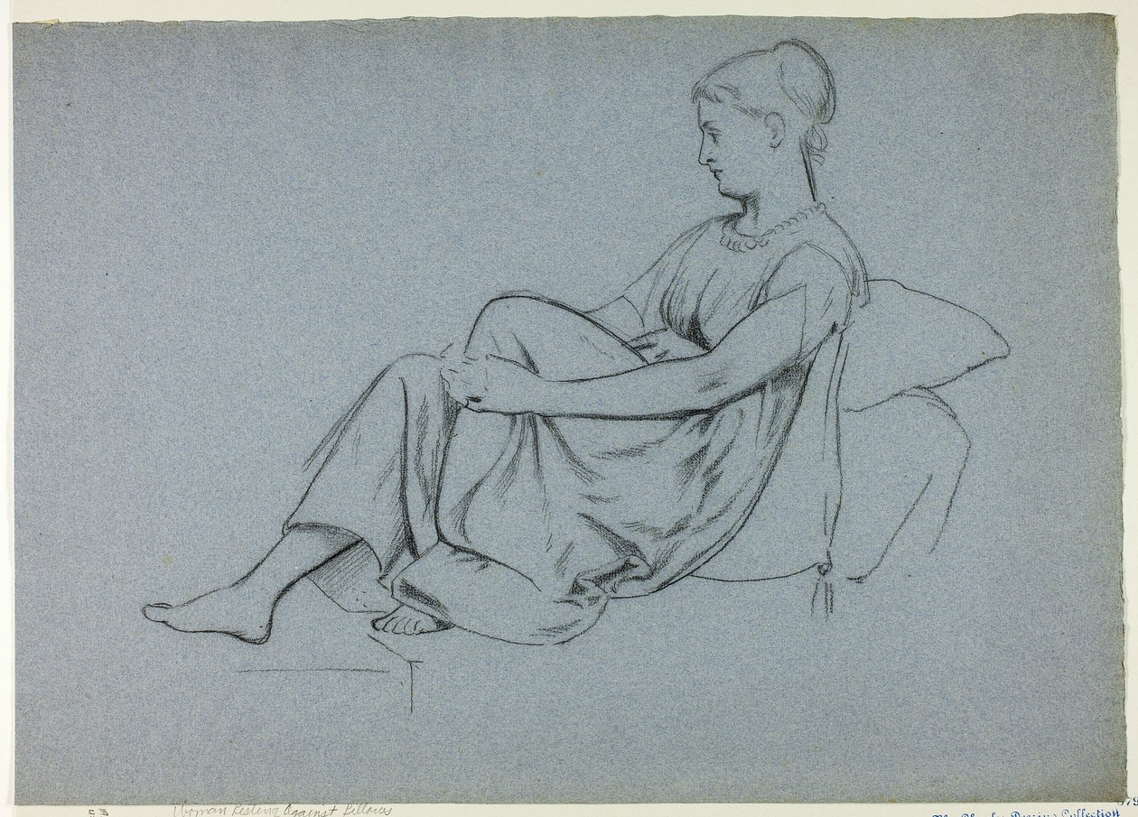 Nő Pihenő ellen párnák Clasping Her Knee alkotó: Henry Stacy Marks