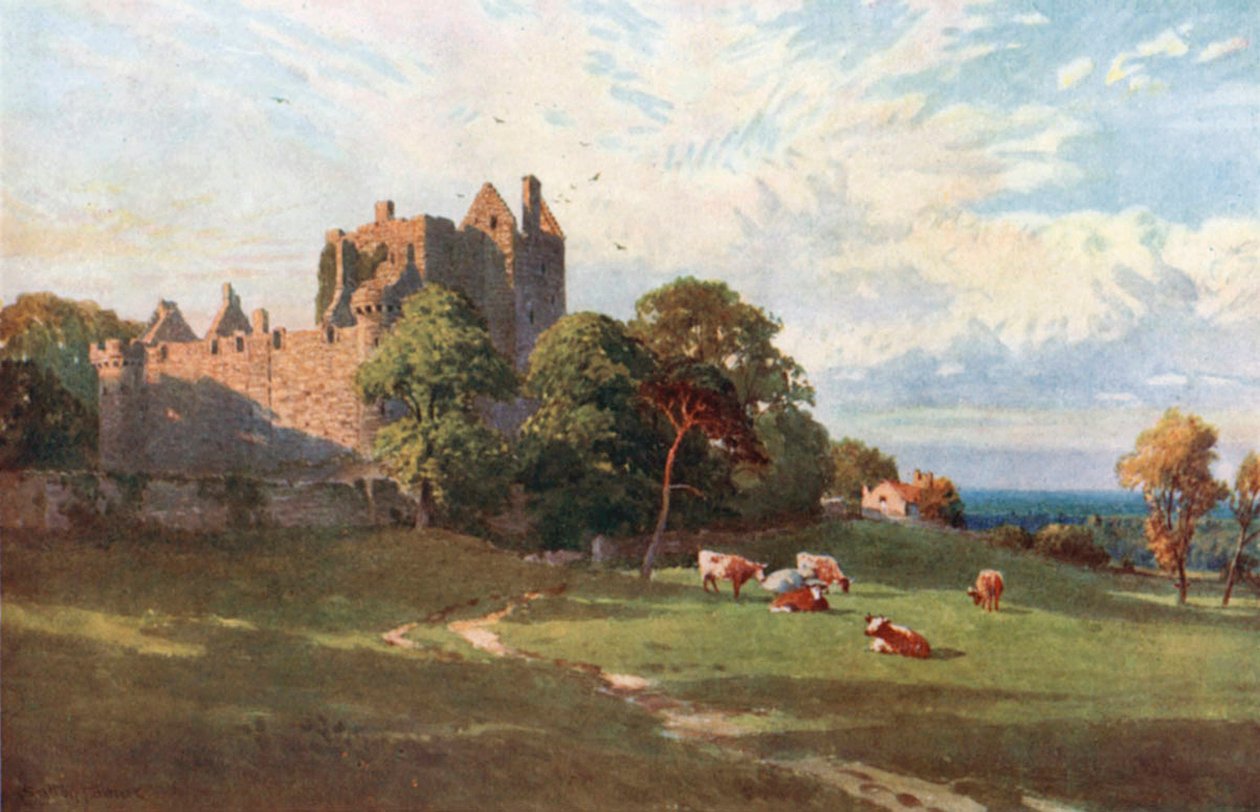 Craigmillar kastély, Edinburgh közelében (színes litográfia) alkotó: Henry Sutton Palmer