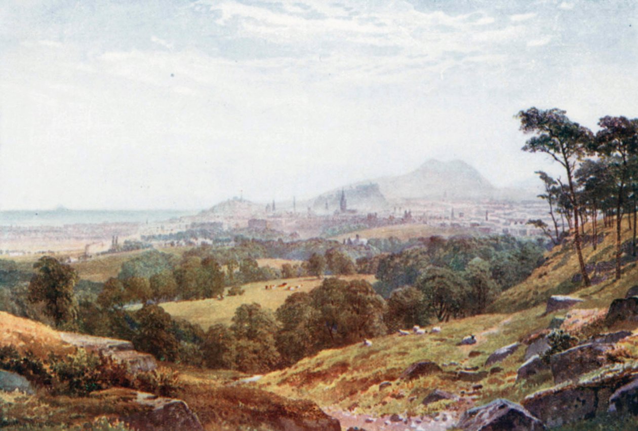 Edinburgh a "Rest and be Thankful" (színes litográfiából) alkotó: Henry Sutton Palmer