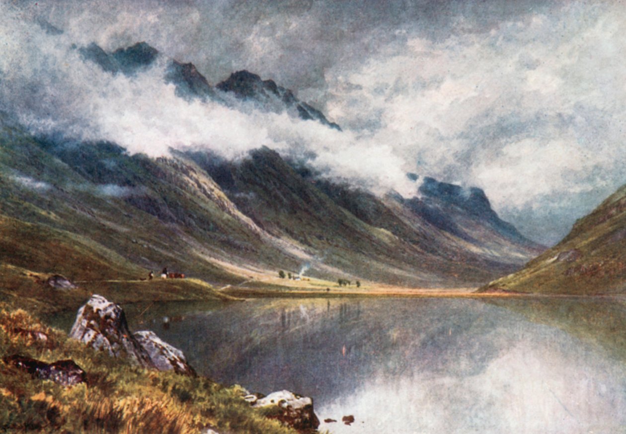 Loch Triochatan, Glencoe bejárata, Argyllshire (színes litográfia) alkotó: Henry Sutton Palmer